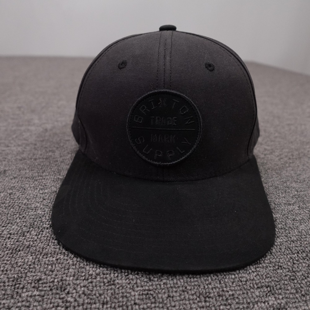 Brixton Hat‎ Cap Snap Back Mens One Size Black Twill Baseball Patch Logo